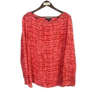 BANANA REPUBLIC pink coral long sleeve cuff blouse / XL